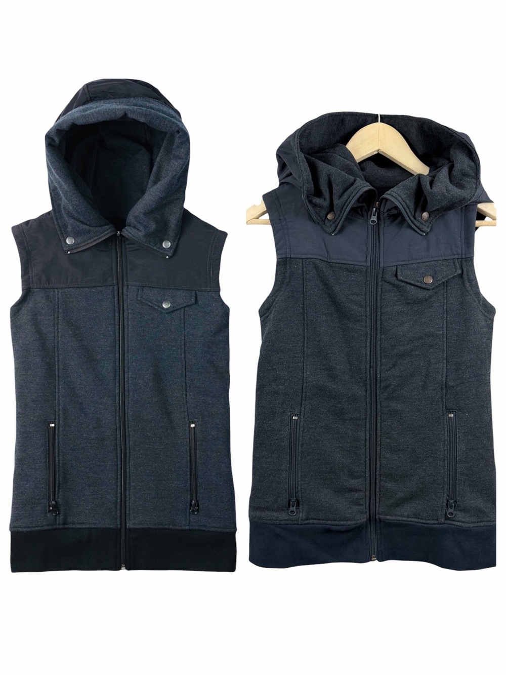 Burton Dryride Hooded Zip Up Vest Blue Size Small